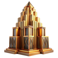 nostalgic mesmerizing Art Deco skyscraper, intricate geometric facade, golden hour lighting, volumetric lighting, ray tracing, highly detailed, octane render, authentic png