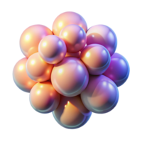 reflective impressive A cluster of luminous orbs in varying sizes and colors, emitting a soft, ambient glow, dreamlike lighting with soft focus, Surrealist style precision png