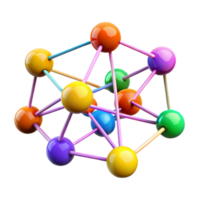 radiant distinctive A network of interconnected nodes pulsating with data, vibrant colors, abstract style png