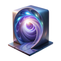 impressive memorable A portal opens in the fabric of spacetime, revealing a swirling vortex of energy and light. Psychedelic, otherworldly lighting. Abstract art style png
