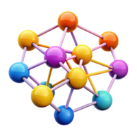 reflective alluring A network of interconnected nodes pulsating with data, vibrant colors, abstract style genuine png
