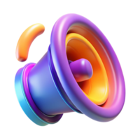 acclaimed geometric A levitating speaker emitting sound waves, vibrant colors, abstract style original png