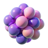 extraordinary dramatic rustic A cluster of translucent spheres, overlapping and intersecting, with a gradient color scheme from light pink to deep purple. Soft lighting handcrafted png