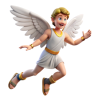 exemplary gothic A playful Hermes, messenger of the gods, wearing winged sandals, dynamic pose. Art Nouveau style sharp png