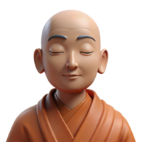 wonderful unparalleled Portrait of a serene meditating monk with flowing robes, closed eyes, and a peaceful expression. Soft, natural lighting. Realistic style png