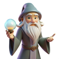 immaculate dynamic retro A wise old wizard with a long white beard holding a glowing orb, soft, ethereal lighting, Art Deco style expertly shot png