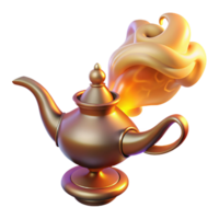extraordinary calm urban A powerful djinn emerging from a magic lamp, swirling smoke and embers surrounding its form. Warm, fiery lighting, Arabian Nights style professional png