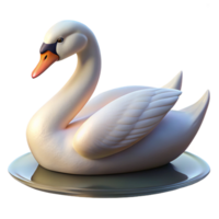 impressive rustic A graceful swan gliding across a calm lake, serene atmosphere, soft lighting impeccable png