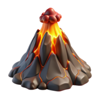 glorious dynamic victorian A volcanic eruption with molten lava flowing down the mountainside. Dramatic lighting, powerful imagery high quality png