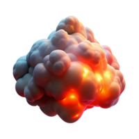 acclaimed coastal A cloud of iridescent dust, illuminated from below by a fiery red light. Abstract photography style high resolution png