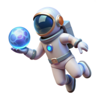 hypnotic signature A lone astronaut floating in space, holding a glowing data orb, starry backdrop, realistic style png