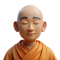 picturesque avant garde Portrait of a serene meditating monk with flowing robes, closed eyes, and a peaceful expression. Soft, natural lighting. Realistic style high quality png