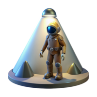 impressive impressionist A lone figure in a spacesuit exploring a cavernous alien structure, illuminated by the beam of their headlamp. Chiaroscuro lighting, detailed textures high quality png