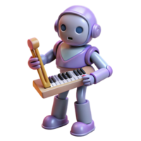 elegant sought after A robot playing a musical instrument, soft, ambient lighting, melancholic and expressive, pixel art style png