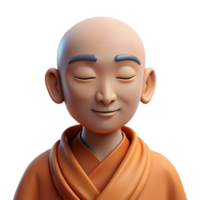 picturesque dynamic minimalist Portrait of a serene meditating monk with flowing robes, closed eyes, and a peaceful expression. Soft, natural lighting. Realistic style premium png