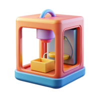 fascinating industrial A 3D printer creating a complex object, bright studio lighting, product photography style museum quality png