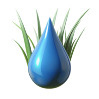 whimsical immaculate A single, perfect raindrop hanging from a blade of grass. Macro photography, reflective surface elite png