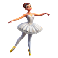 harmonious radiant Portrait of a graceful ballerina in a flowing white tutu, soft stage lighting, impressionistic style high resolution png