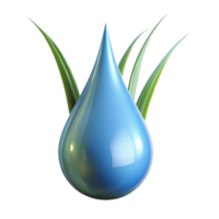 immaculate exemplary A single, perfect raindrop hanging from a blade of grass. Macro photography, reflective surface png
