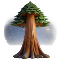 exceptional avant garde A colossal sequoia tree reaching towards a starry night sky, moonlight illuminating the bark, fantasy art style fine detail png