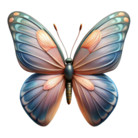 distinguished abstract Portrait of a delicate butterfly with intricate wing patterns, lit by soft natural light, macro photography style handcrafted png