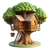 standout futuristic A treehouse built into a giant sequoia, dappled sunlight filtering through the leaves, fairytale style top tier png