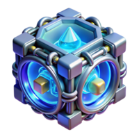 rare elegant A quantum computer core, glowing with energy, complex geometric shapes and fractal patterns, dark background, abstract style impeccable png