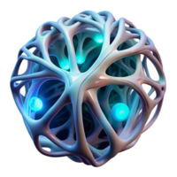 bold captivating A network of intricate, bioluminescent veins, pulsating with a gentle, internal light, evoking a sense of organic decay. Biopunk style flawless png