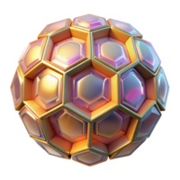 serene rare A kaleidoscope of tessellated hexagons, shimmering with holographic textures, lit by a warm ambient glow, in a minimalist style png