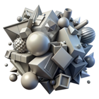 wonderful joyful artistic A chaotic composition of fragmented, geometric shapes, in a monochromatic palette of grays, with a gritty, industrial aesthetic masterfully captured png