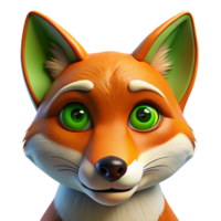 alluring tranquil bohemian A sly fox with emerald green eyes staring intensely, close up portrait, dark and moody lighting expertly shot png