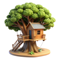 beautiful dramatic artistic A treehouse built into a giant redwood tree, dappled sunlight filtering through leaves, rustic wooden construction, whimsical atmosphere, magical realism high resolution png