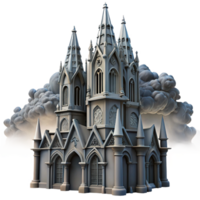 exceptional organic A towering gothic skyscraper, gargoyles and intricate carvings, dark and stormy sky, gothic horror, crisp png
