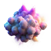 serene melancholic industrial A cloud of colorful dust particles suspended in the air, illuminated by a beam of light, creating a ethereal and dreamy atmosphere high quality png