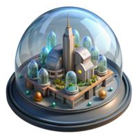 breathtaking mysterious baroque A futuristic city built inside a giant dome, intricate details, isometric view, cyberpunk style, ultra HD png