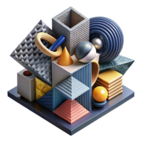 breathtaking exceptional A complex, layered composition of geometric shapes and patterns, in a bold, graphic style, with high contrast lighting png