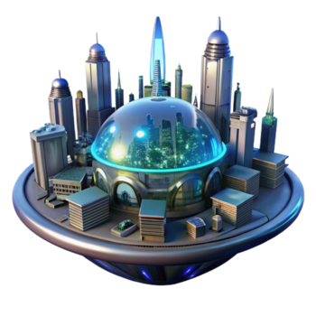 firma rustico un' futuristico città costruito su un' gigante navicella spaziale, illuminato di il leggero di un' lontano stella, spazio musica lirica stile croccante png