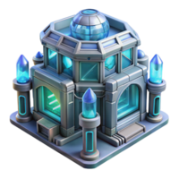 dazzling energetic surreal A microscopic view of a nanobot constructed building, intricate details, bioluminescent lighting, scientific atmosphere, futuristic style, original png