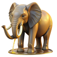 coveted avant garde A majestic African elephant drinking from a watering hole, golden hour lighting, photorealistic style 4K png