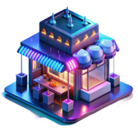 extraordinary distinctive A bustling cyberpunk marketplace, neon signs illuminating holographic advertisements, rain slicked streets reflecting the vibrant lights, gritty, realistic style png
