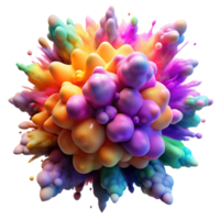 captivating iconic A chaotic explosion of colorful particles, frozen in time, with dramatic chiaroscuro lighting, in a surrealist style png