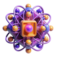 impressive unparalleled A quantum computer, glowing wires and nodes, complex patterns, vibrant purple and orange hues, abstract art style png