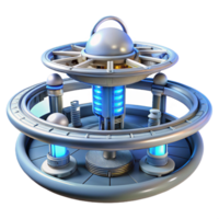 distinguished gothic A futuristic space station with rotating rings and docking bays, bright artificial light, sci fi style gallery standard png