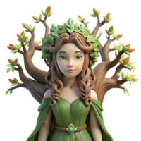 breathtaking renaissance A serene dryad emerging from an ancient oak tree, adorned with vines and blossoms, soft diffused lighting, pre Raphaelite style perfect clarity png