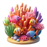 acclaimed artistic A coral reef teeming with colorful fish, underwater photography, vibrant colors, dynamic composition, exclusive png
