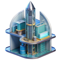 glorious melancholic geometric A cross section of a futuristic skyscraper, showcasing its inner workings, technical illustration style, detailed, artisan png