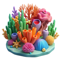 exceptional impressionist A colorful coral reef teeming with marine life, vibrant colors, realistic style, underwater lighting high quality png