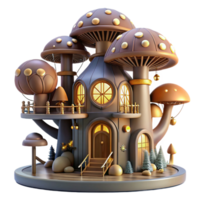 beautiful whimsical nordic A whimsical steampunk treehouse, built into a giant clockwork tree, surrounded by glowing mushrooms, whimsical lighting, fantasy style exclusive png