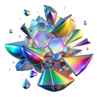 stunning classic Shattered fragments of glass, refracting light in a rainbow of colors, in a dynamic, explosive style artisan png