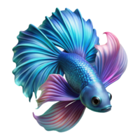 immaculate reflective industrial A vibrant betta fish with flowing fins, intricate details, close up shot, dark background, neon lighting impeccable png
